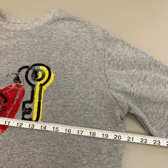 au jour le jour Sweatshirt Lip and Key Sequin Embellishment Women's Size 38 6 US - Picture 11 of 13